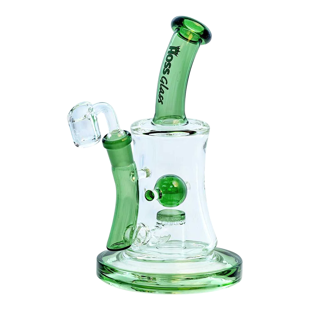 Hoss Glass - Hourglass Rig - Marble/Honeycomb Perc - 8.5"