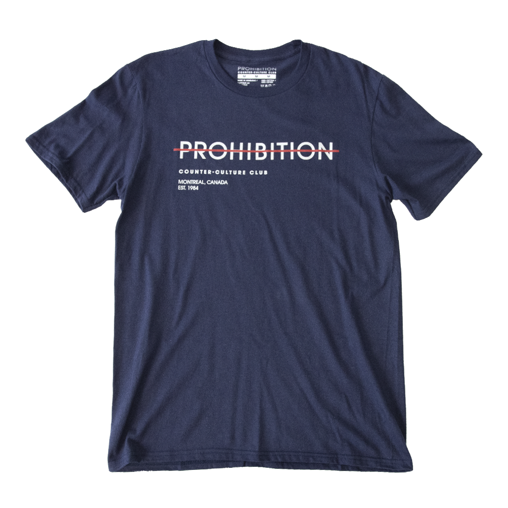 Prohibition - T-Shirt - Strikethrough Design - Blue
