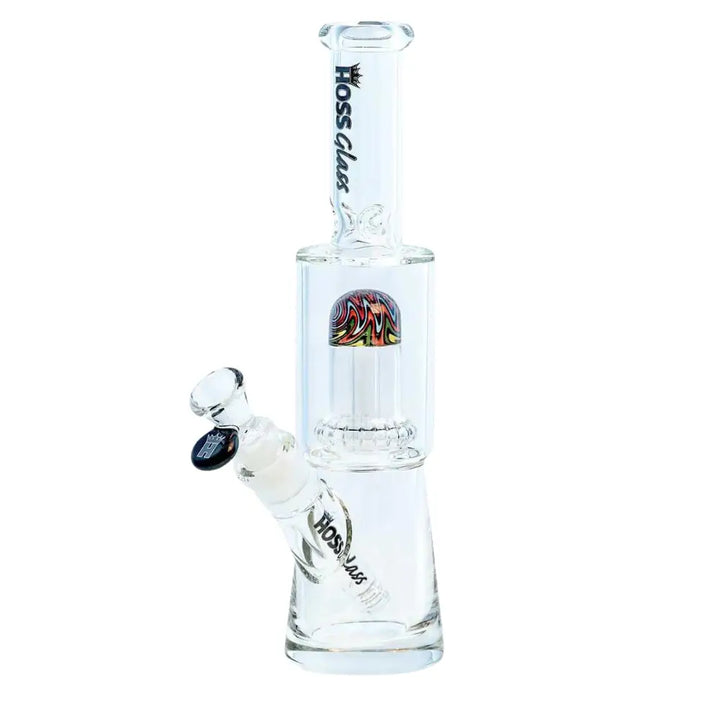 10’’ 7mm Hoss Glass Mini Percolator with Color Reversal - Black