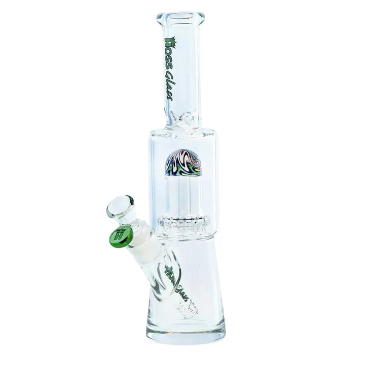 10’’ 7mm Hoss Glass Mini Percolator with Color Reversal - Green