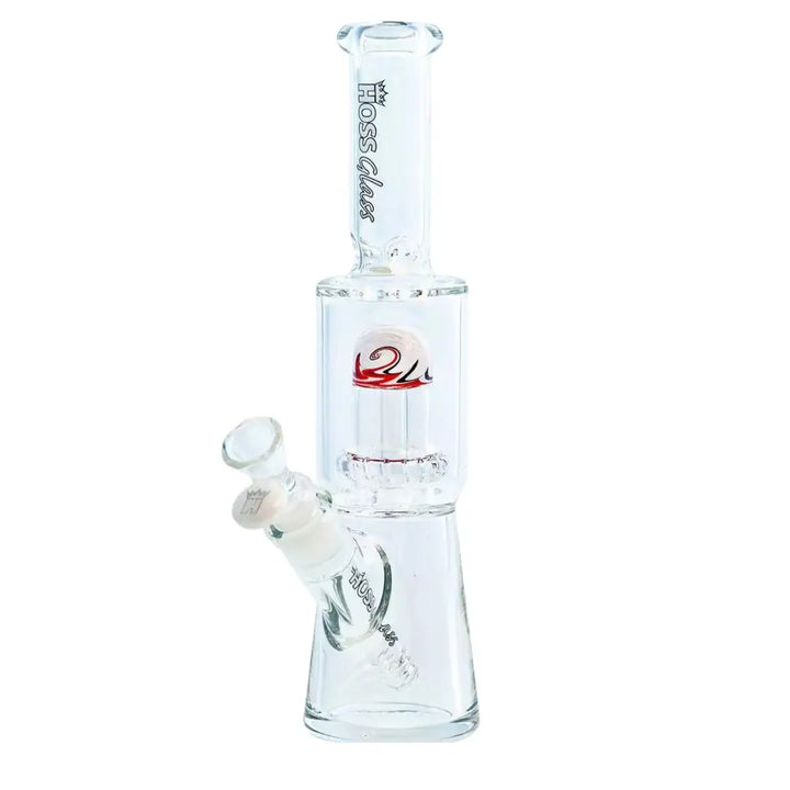 10’’ 7mm Hoss Glass Mini Percolator with Color Reversal - White