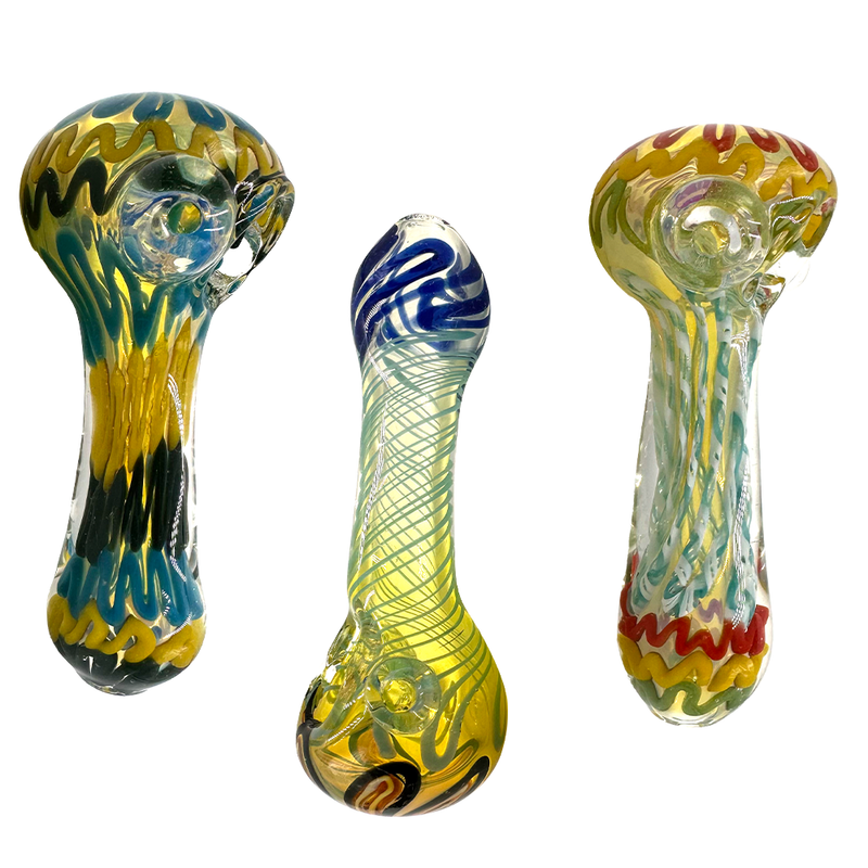 Amsterdam Glass - Spiral Fumed Glass Pipe - 4" - Asst Colours