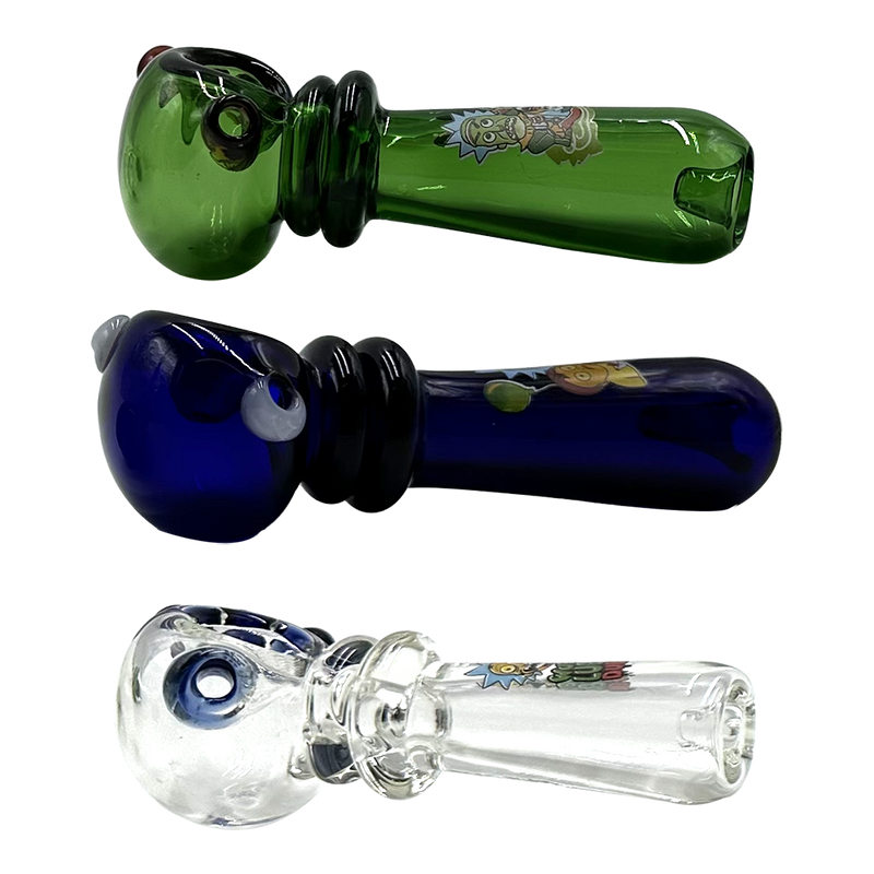 Amsterdam Glass - Rick N' Morty Glass Spoon Pipes - 4" - Asst Designs