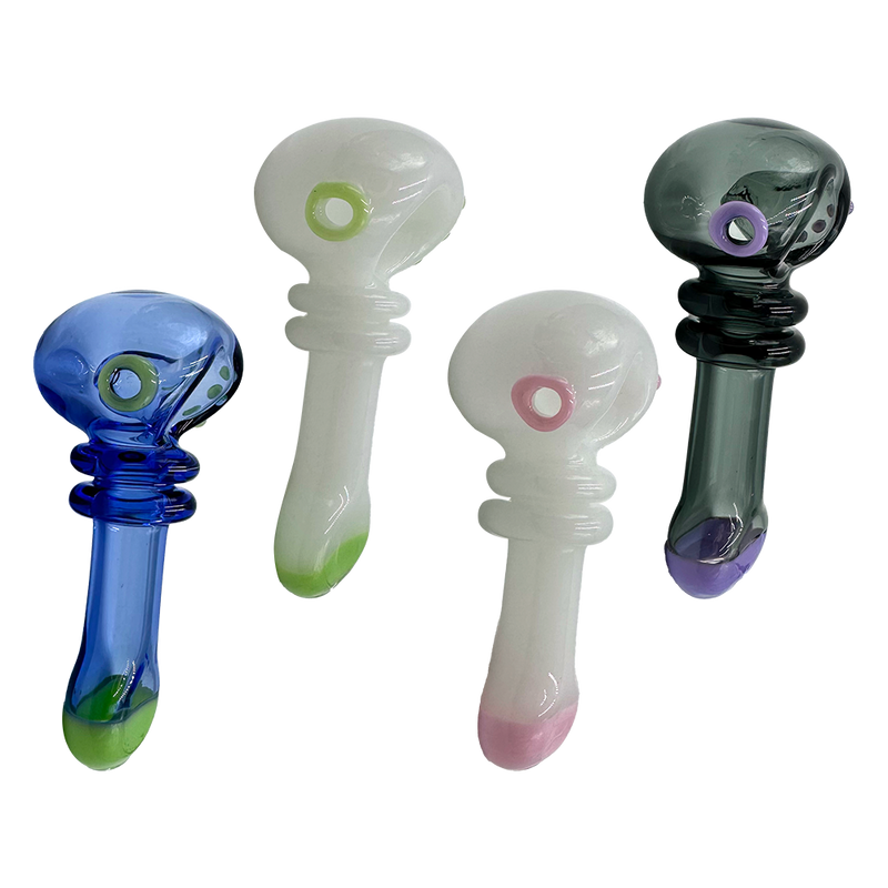 Amsterdam Glass - Color Accent Glass Spoon Pipe - 4.5" - Asst Colours