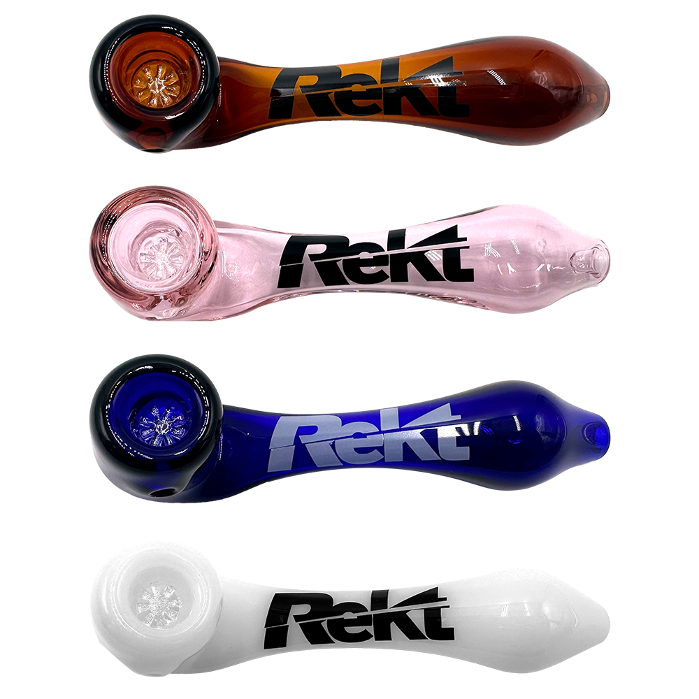 Rekt - Glass Sherlock Pipe w/Screen - 5.5" - Asst Colours
