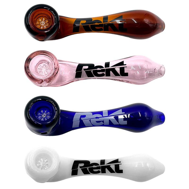 Rekt - Glass Sherlock Pipe w/Screen - 5.5" - Asst Colours