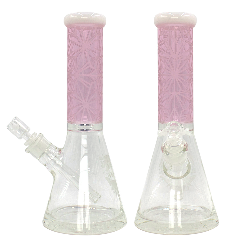 Rekt - BLASTED - Pink Floral Pattern Beaker Bong - 12"