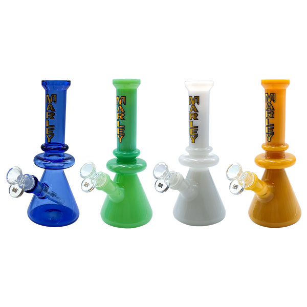 Marley - Mini Glass Beaker Bong - 9" - Assorted Colours