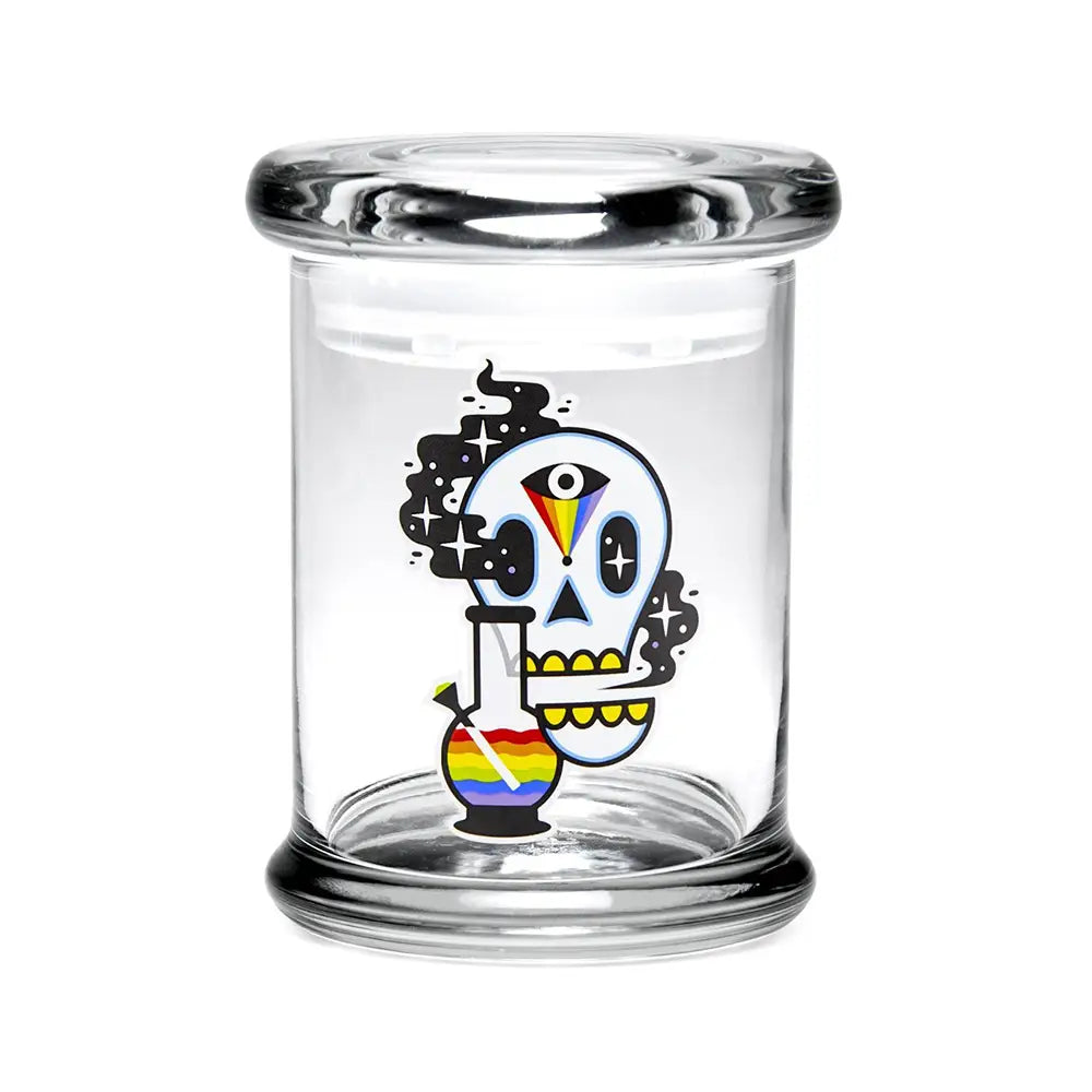420 Science - Pop Top Glass Jar - Medium - Cosmic Skull