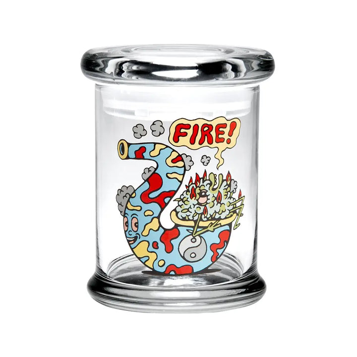 420 Science - Pop Top Glass Jar - Medium - Fire Bud