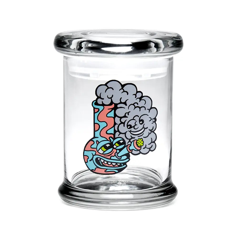 420 Science - Pop Top Glass Jar - Medium - Happy Bong