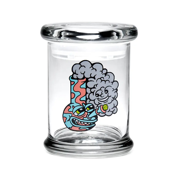 420 Science - Pop Top Glass Jar - Medium - Happy Bong
