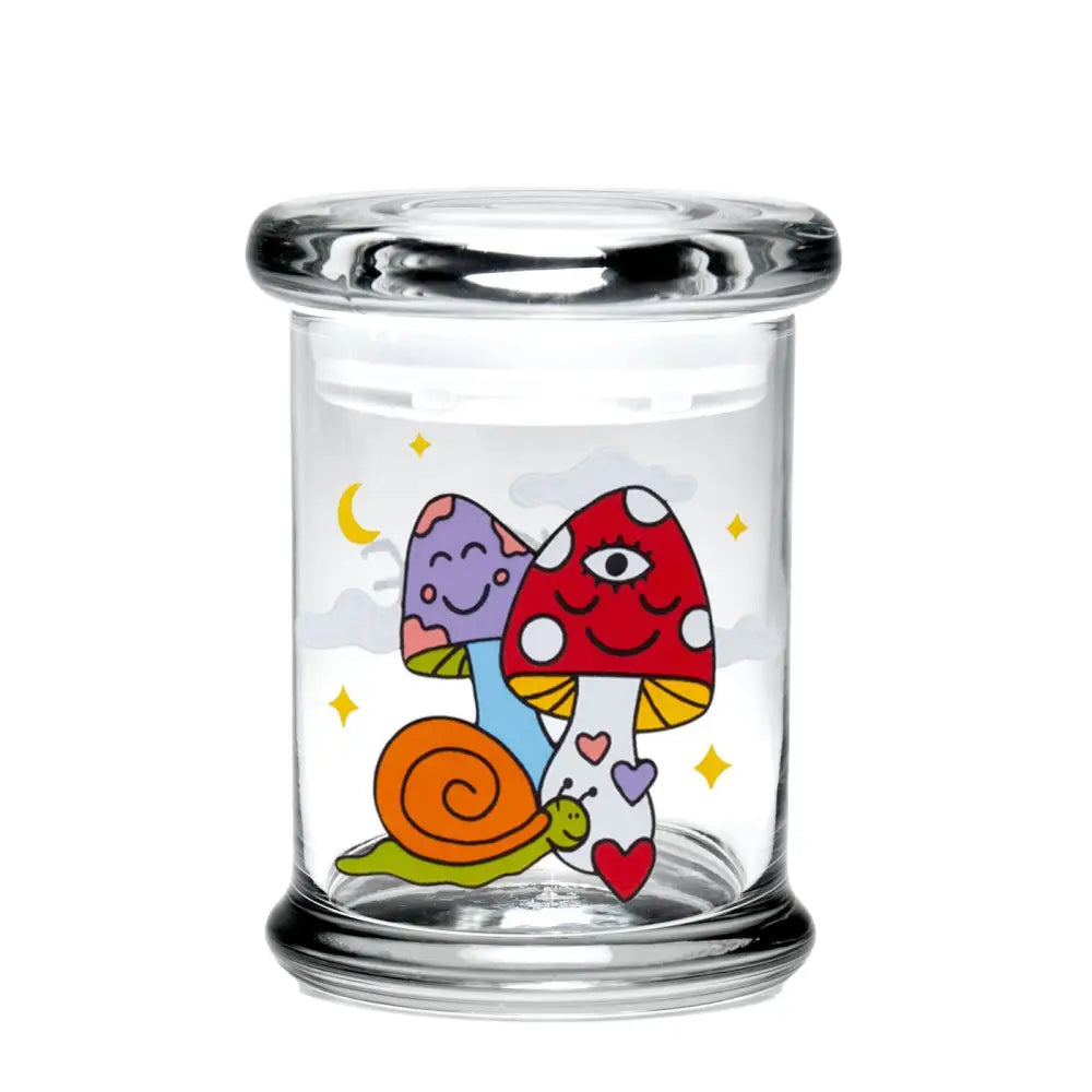420 Science - Pop Top Glass Jar - Medium - Woke Cosmic Mushroom