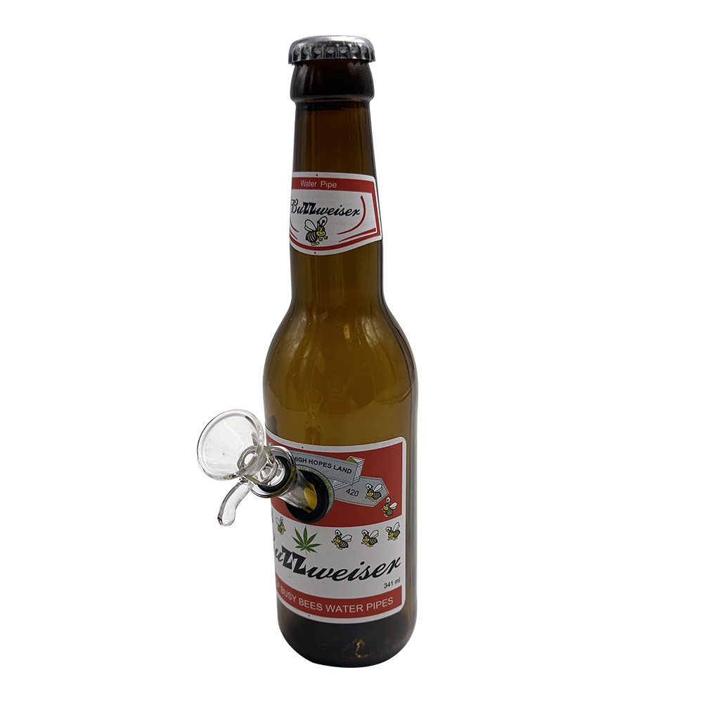 Beer Bottle Bong - Buzzweiser - 9"