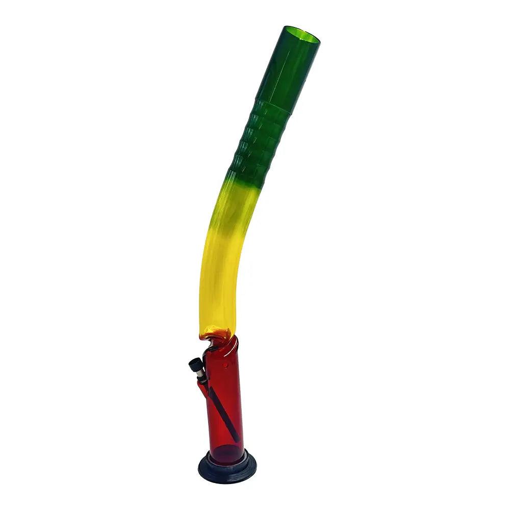 Acrylic Bong - Bent Neck - Rasta Colours - 20’’