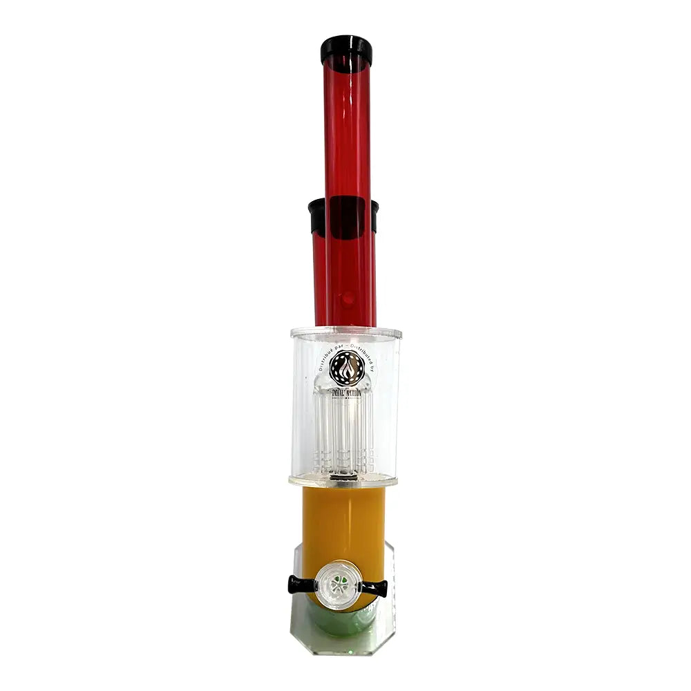Acrylic Pistol Bong - Rasta Colours - 12’’