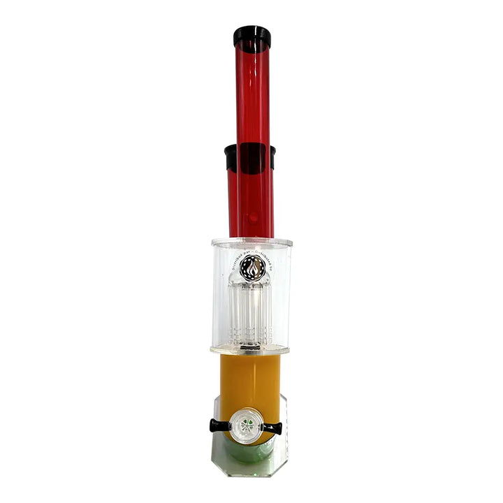 Acrylic Pistol Bong - Rasta Colours - 12’’