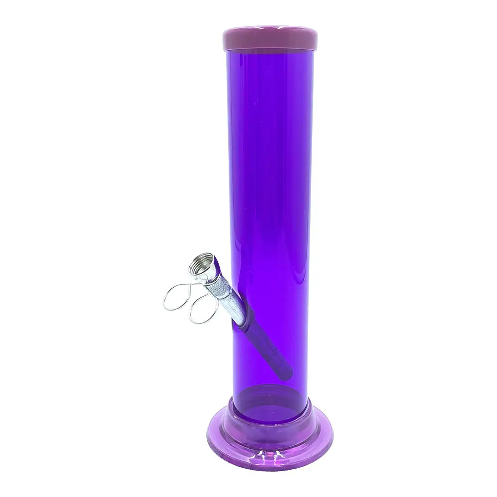 Acrylic Straight Tube Bong - 10’’ - Random Color