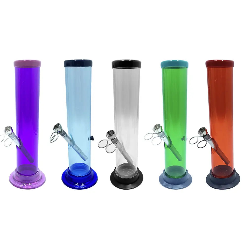 Acrylic Straight Tube Bong - 10’’ - Random Color