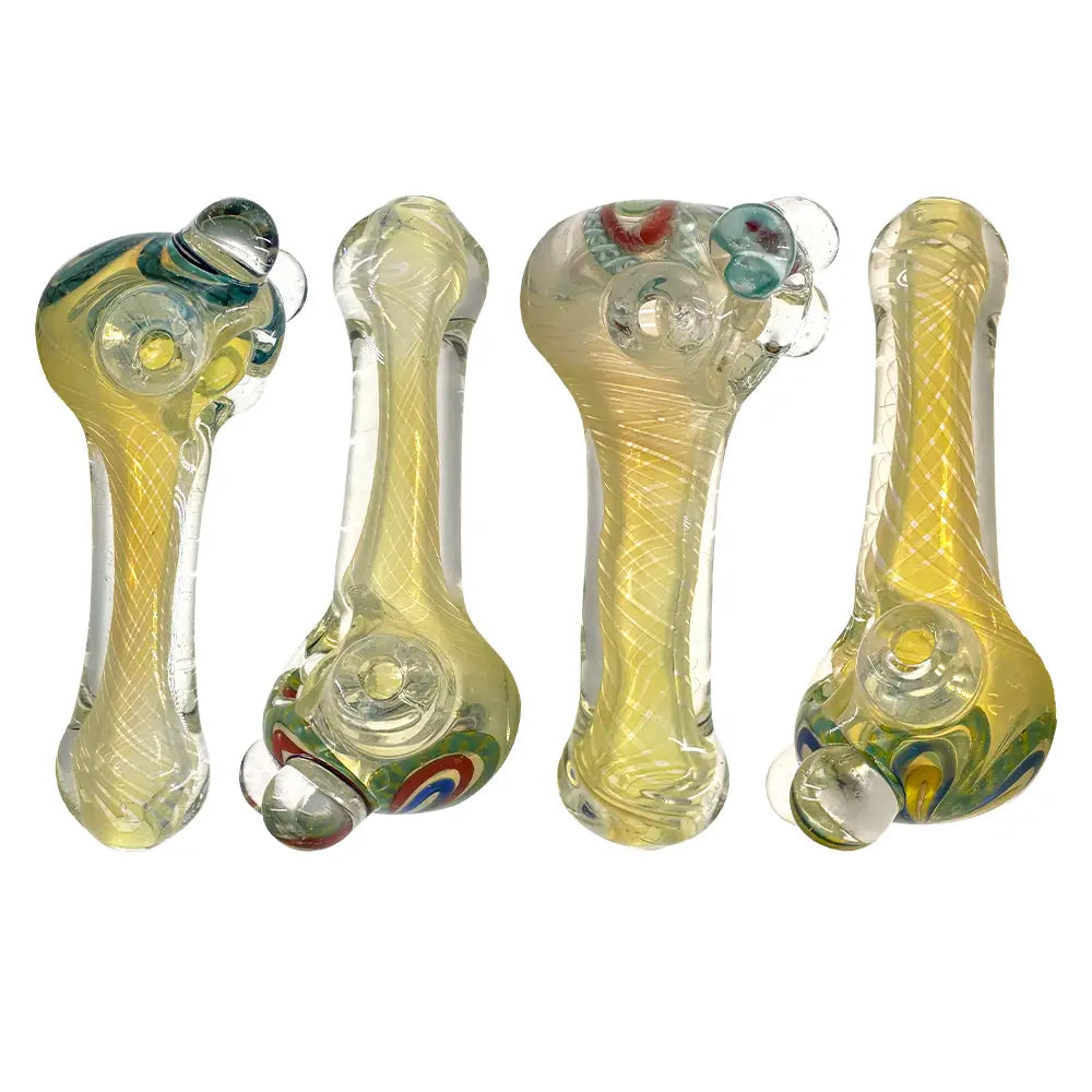 Amsterdam Glass - Heavy Full Fumed Glass Pipe - 5’’ - Random Color