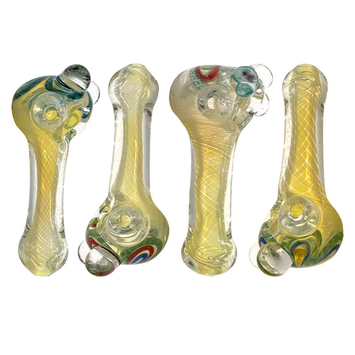 Amsterdam Glass - Heavy Full Fumed Glass Pipe - 5’’ - Random Color
