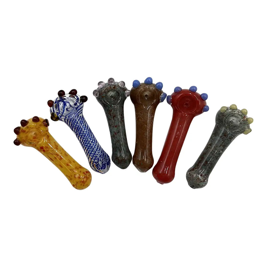 Amsterdam Glass - Heavy Hand Blown Glass Spoon Pipe - 4’’ - Random Color