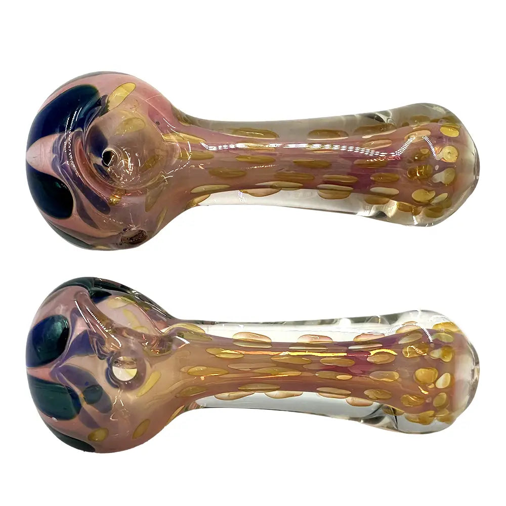 Amsterdam Glass - Pink Fumed Glass Spoon Pipe - 4’’ - Random Color