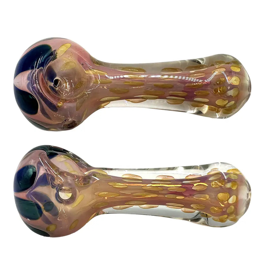 Amsterdam Glass - Pink Fumed Glass Spoon Pipe - 4’’ - Random Color
