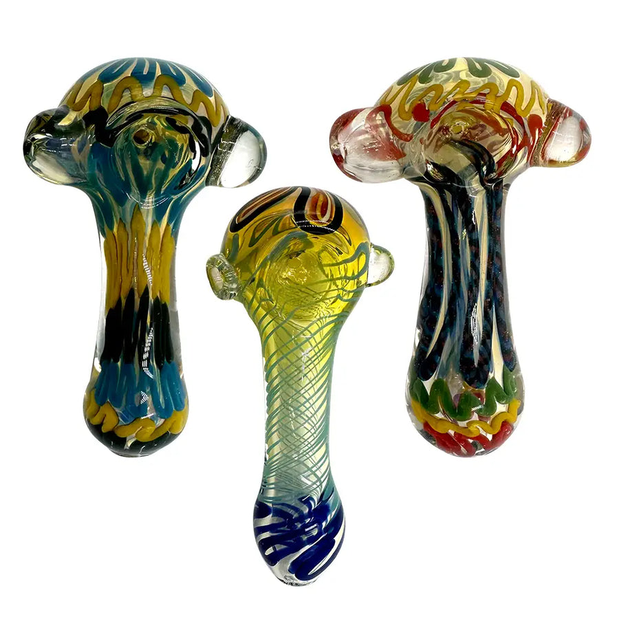 Amsterdam Glass - Spiral Fumed Glass Pipe - 4’’ - Random Color