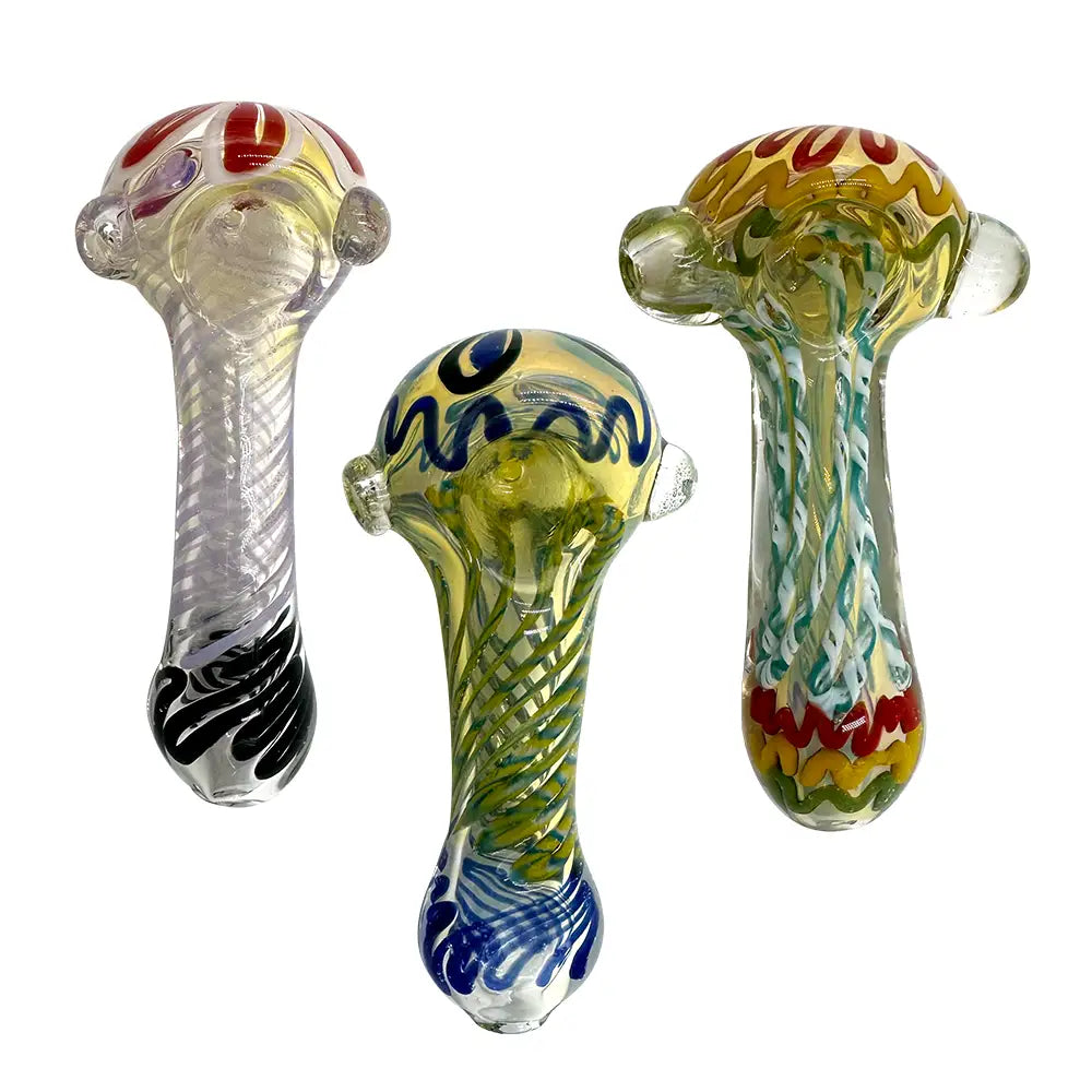Amsterdam Glass - Spiral Fumed Glass Pipe - 4’’ - Random Color