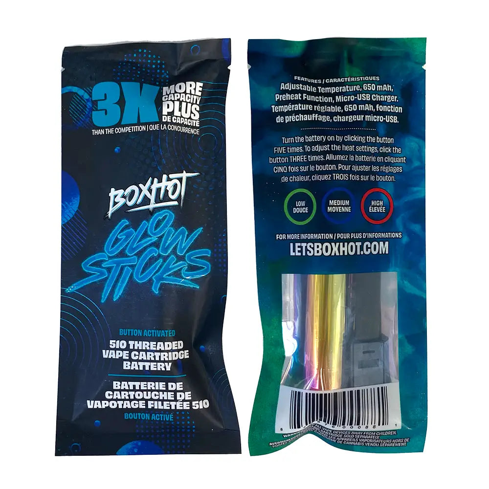 BoxHot - Glow Sticks - 510 Vape Battery - 12 Packs