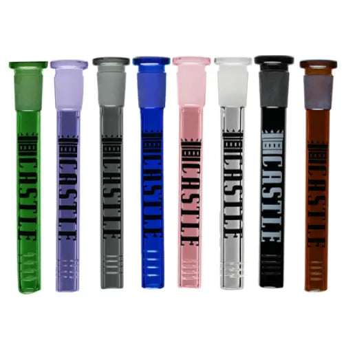 Castle Glassworks - 8 Slit Glass Downstem - 5’’ - 14MM Male/19MM Female