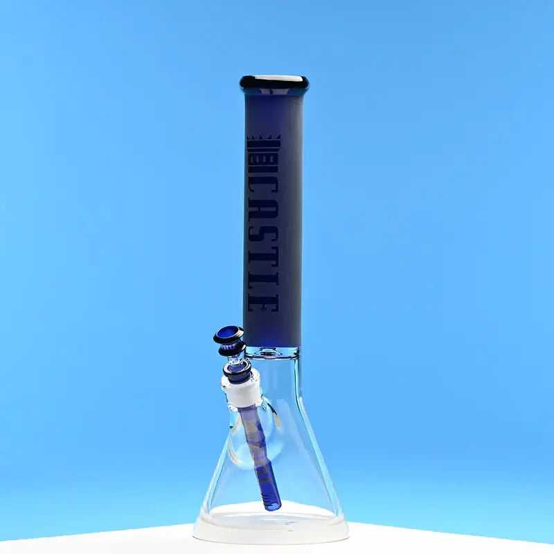 Castle Glassworks - Glass Bong - Frosted Tube - 16’’ - Blue