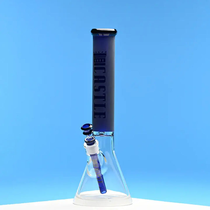 Castle Glassworks - Glass Bong - Frosted Tube - 16’’ - Blue