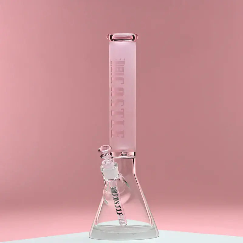 Castle Glassworks - Glass Bong - Frosted Tube - 16’’ - Pink