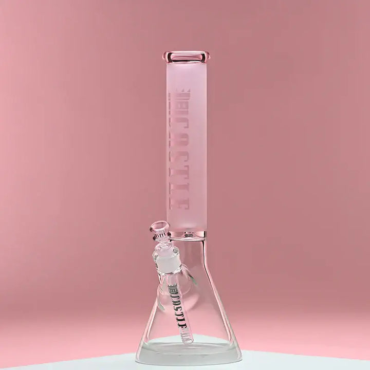 Castle Glassworks - Glass Bong - Frosted Tube - 16’’ - Pink