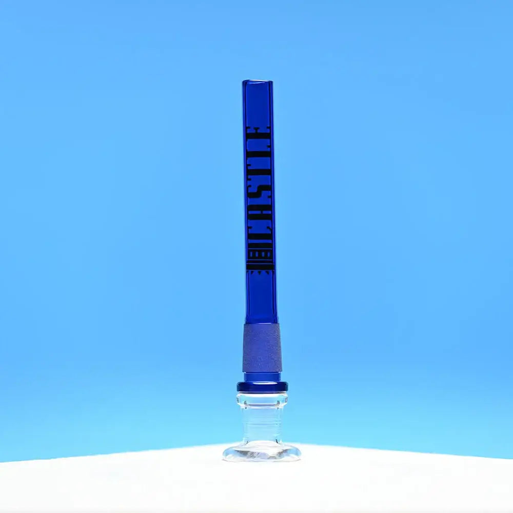Castle Glassworks - Straight Glass Downstem - 5’’ - 14MM Male/19MM Female - Blue