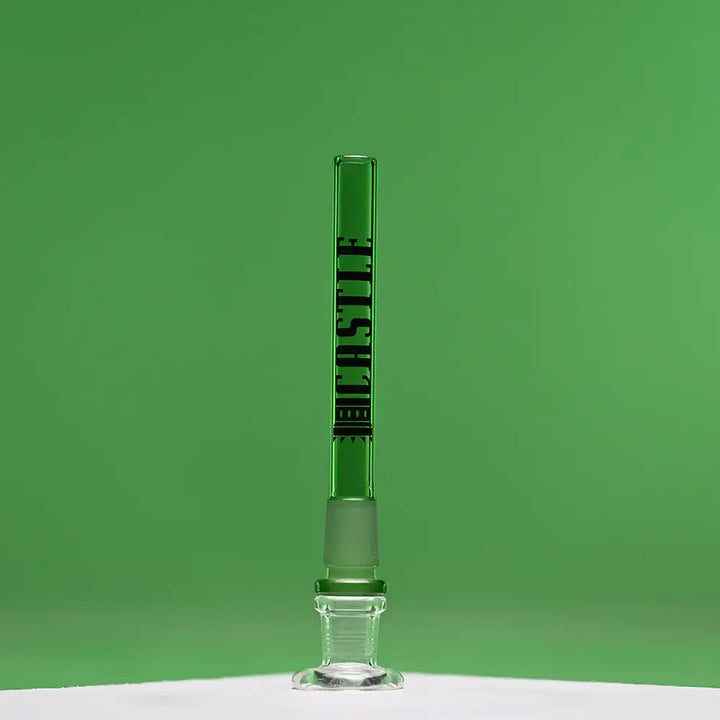 Castle Glassworks - Straight Glass Downstem - 5’’ - 14MM Male/19MM Female - Green