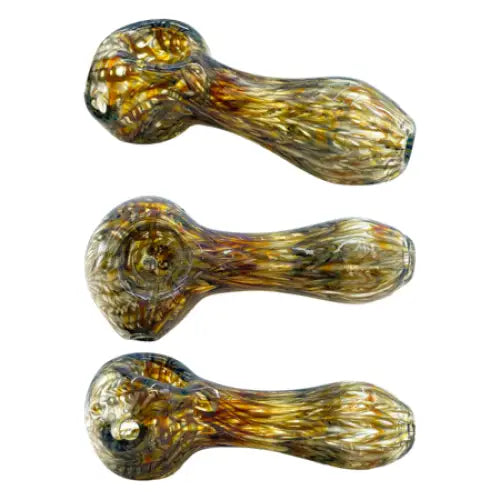 Chameleon Glass - Waterfall Spoon Pipe - Amber Purple/Onyx Black