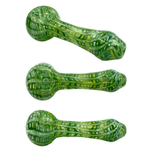 Chameleon Glass - Waterfall Spoon Pipe - Green/Yellow