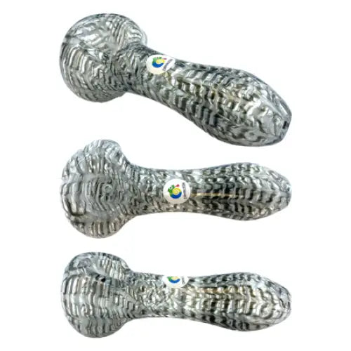 Chameleon Glass - Waterfall Spoon Pipe - Onyx/White