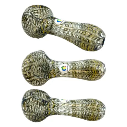 Chameleon Glass - Waterfall Spoon Pipe - Onyx/Yellow