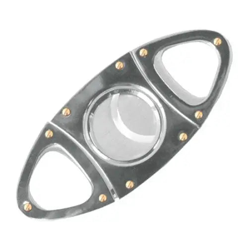 Cigar Cutter - Checkers Football Balloon Shape - Silver