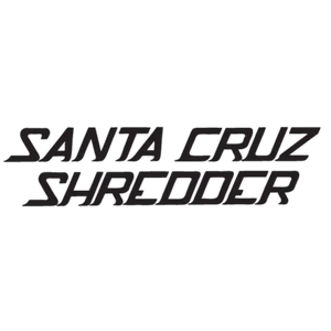 Faded logo for ’Santa Cruz Shredder’ on a dark background.