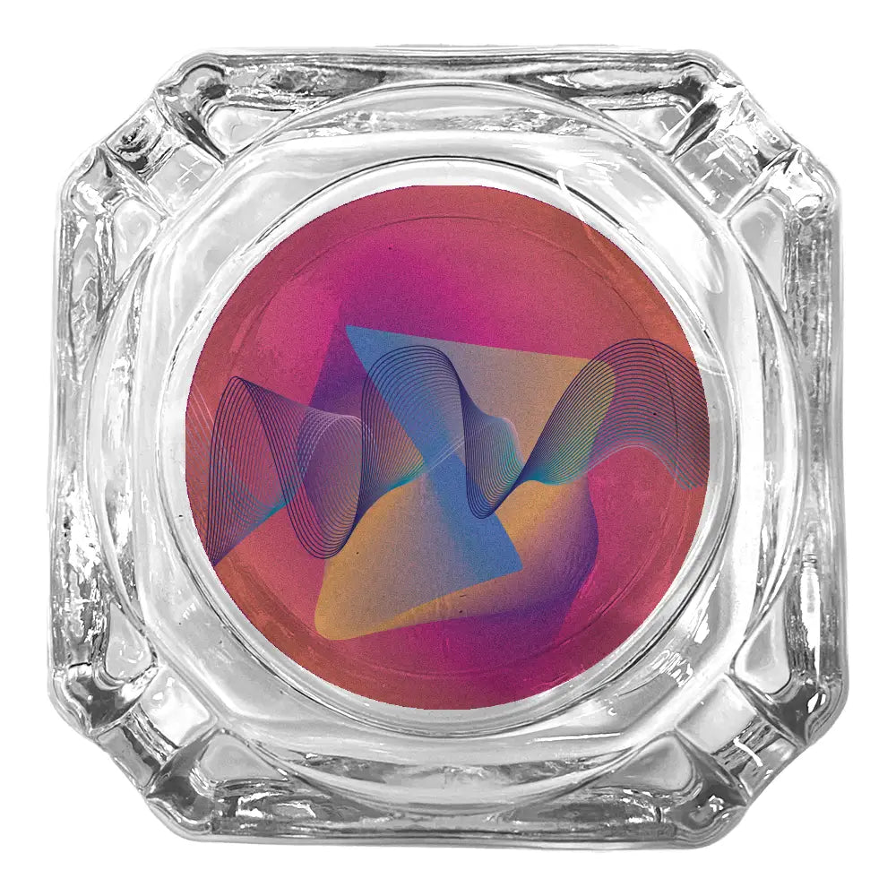 Glass Ashtray - Abstract Trippy Gradient