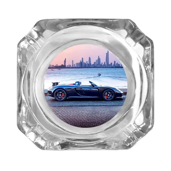 GLASS ASHTRAY - PORSCHE CONVERTIBLE