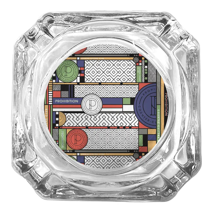 Glass Ashtray - Prohibition Flw Pattern