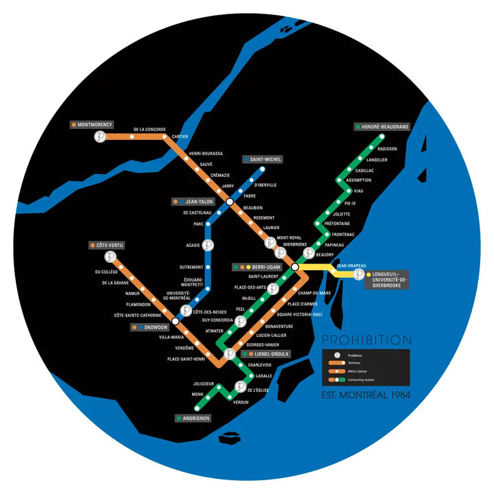 Glass Ashtray - Prohibition Stm Map Blue