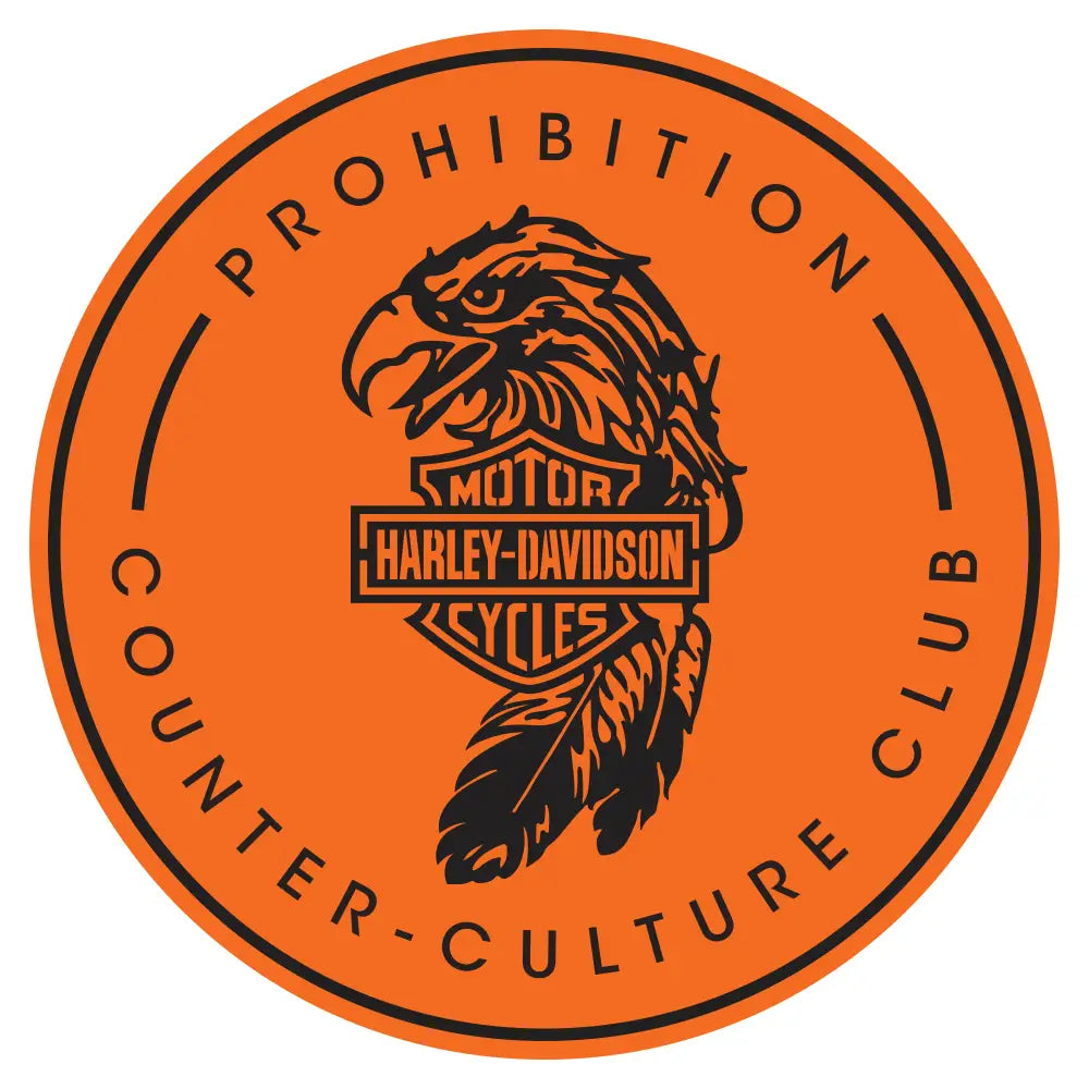 Glass Ashtray - Prohibition X Harley Davidson Orange Eagle