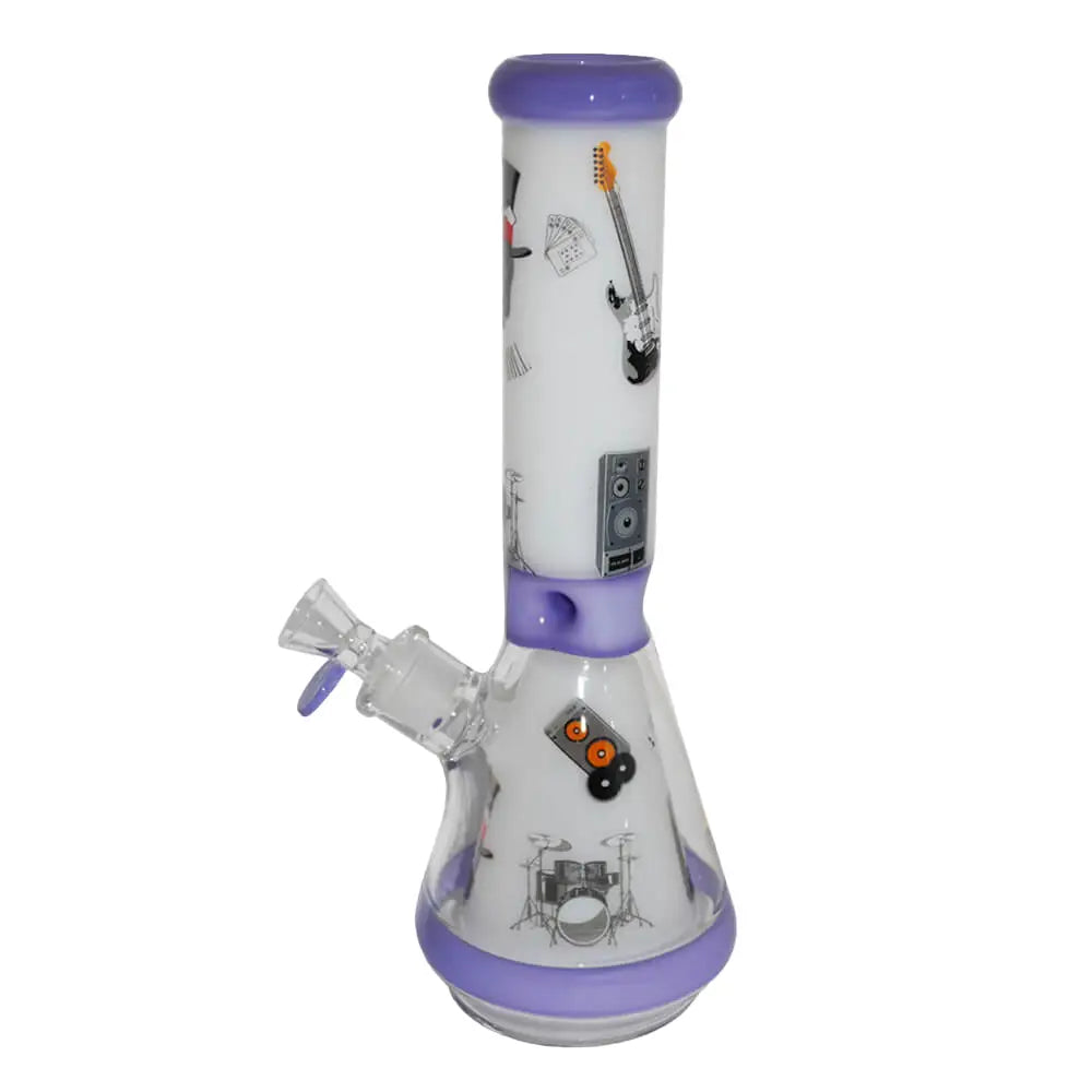 Glass Beaker Bong - Rock N’ Roll - 14’’